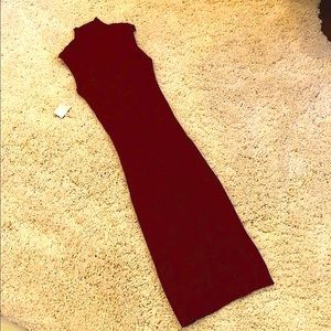 New midi dress burgundy red maroon small med tight